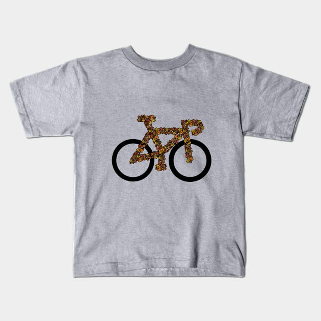 Autumn Bike Ride Kids T-Shirt by p3p3ncil